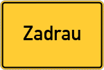 Place name sign Zadrau
