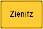 Place name sign Zienitz, Elbe
