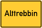 Place name sign Alttrebbin