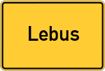 Place name sign Lebus