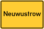 Place name sign Neuwustrow