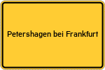 Place name sign Petershagen bei Frankfurt, Oder