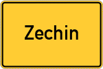 Place name sign Zechin