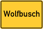 Place name sign Wolfbusch