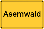 Place name sign Asemwald