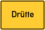 Place name sign Drütte
