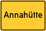 Place name sign Annahütte