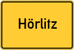 Place name sign Hörlitz