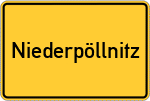 Place name sign Niederpöllnitz