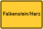 Place name sign Falkenstein/Harz