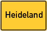 Place name sign Heideland, Niederlausitz