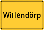 Place name sign Wittendörp
