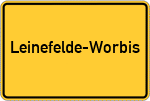 Place name sign Leinefelde-Worbis