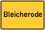 Place name sign Bleicherode
