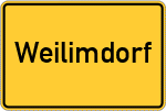 Place name sign Weilimdorf
