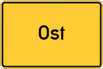 Place name sign Ost