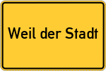Place name sign Weil der Stadt
