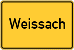 Place name sign Weissach