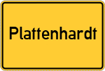 Place name sign Plattenhardt
