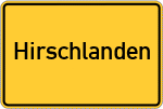 Place name sign Hirschlanden