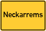 Place name sign Neckarrems