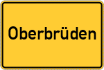 Place name sign Oberbrüden