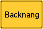 Place name sign Backnang