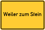 Place name sign Weiler zum Stein