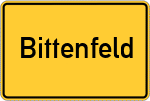 Place name sign Bittenfeld
