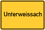 Place name sign Unterweissach