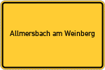 Place name sign Allmersbach am Weinberg