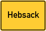 Place name sign Hebsack