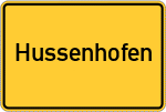 Place name sign Hussenhofen