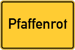 Place name sign Pfaffenrot