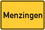 Place name sign Menzingen