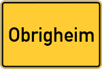 Place name sign Obrigheim
