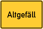Place name sign Altgefäll