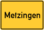 Place name sign Metzingen