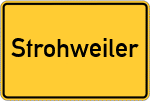 Place name sign Strohweiler