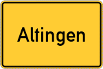 Place name sign Altingen
