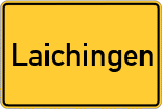 Place name sign Laichingen