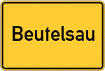 Place name sign Beutelsau