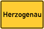 Place name sign Herzogenau