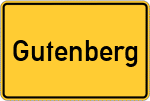 Place name sign Gutenberg