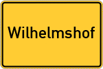 Place name sign Wilhelmshof