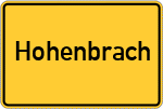 Place name sign Hohenbrach