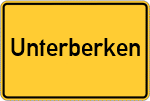 Place name sign Unterberken