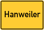 Place name sign Hanweiler
