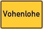 Place name sign Vohenlohe