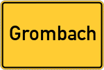 Place name sign Grombach, Kreis Sinsheim, Elsenz